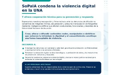 SoPaIA condena la violencia digital en la UNA y ofrece cooperación técnica para su prevención y respuesta